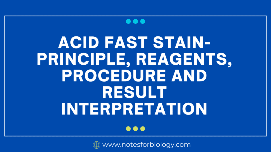 Acid Fast Stain- Principle, Reagents, Procedure and Result Interpretation