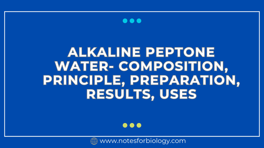Alkaline Peptone Water- Composition, Principle, Preparation, Results, Uses