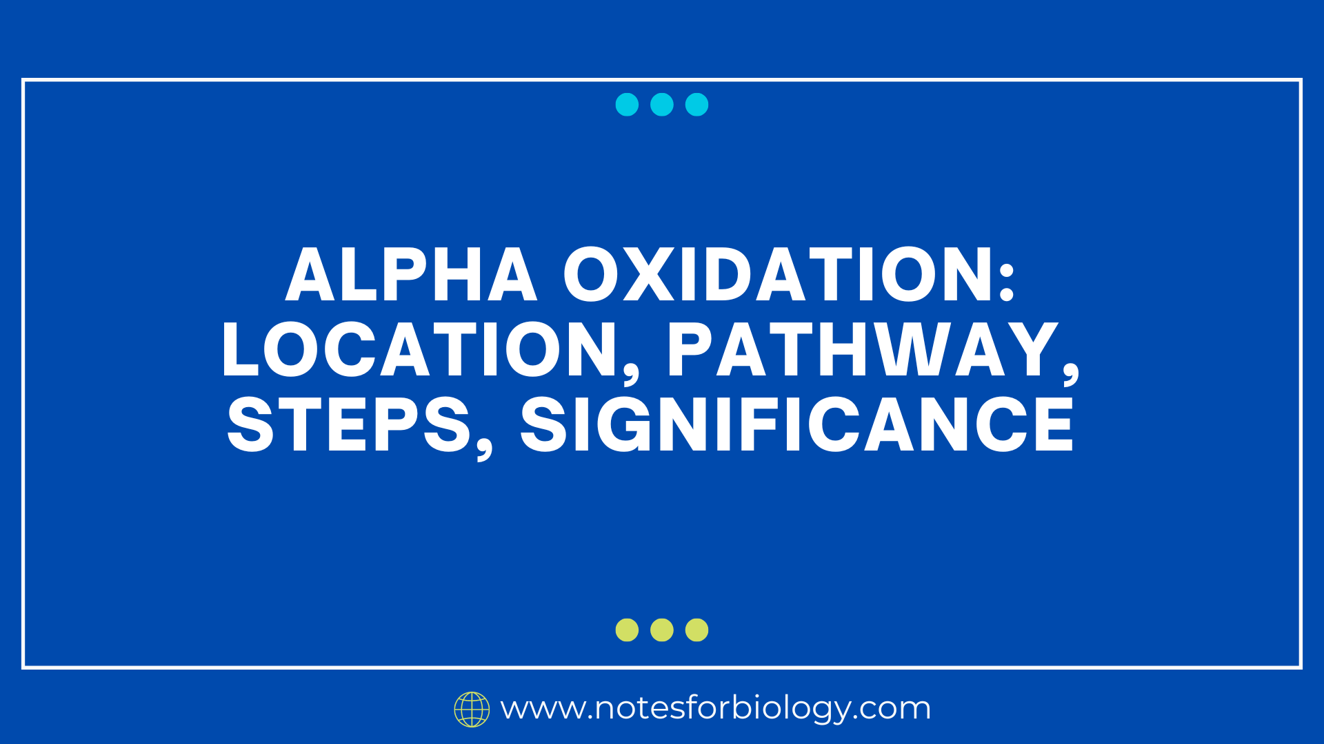 Alpha Oxidation: Location, Pathway, Steps, Significance