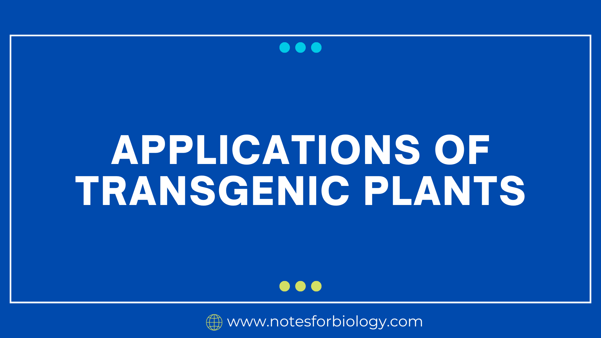 Transgenic PlantsApplications, Benefits, Examples