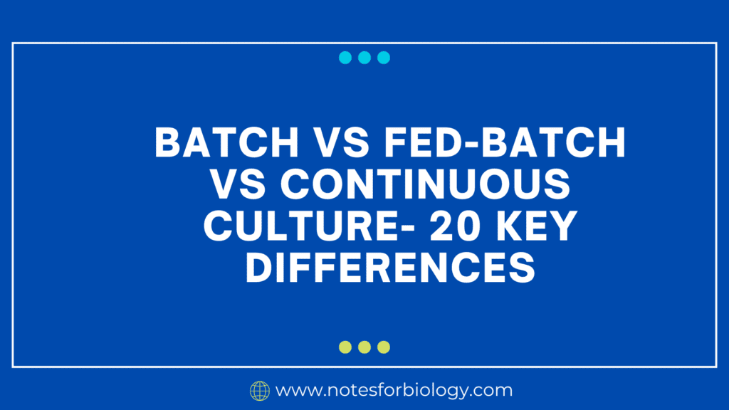 Batch vs Fed-Batch vs Continuous Culture- 20 Key Differences