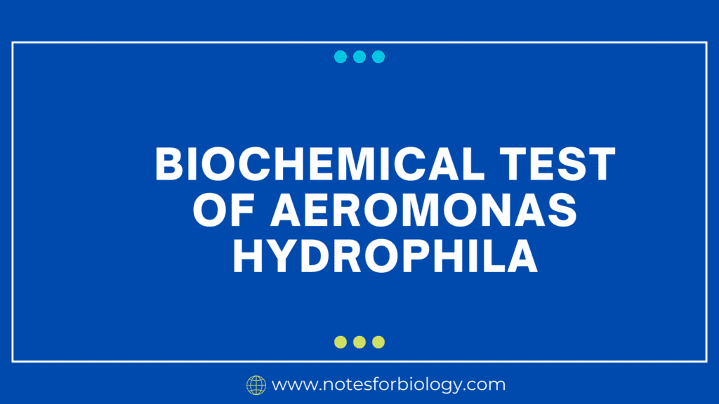 Biochemical Test of Aeromonas hydrophila