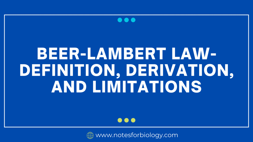 Beer-Lambert Law- Definition, Derivation, and Limitations