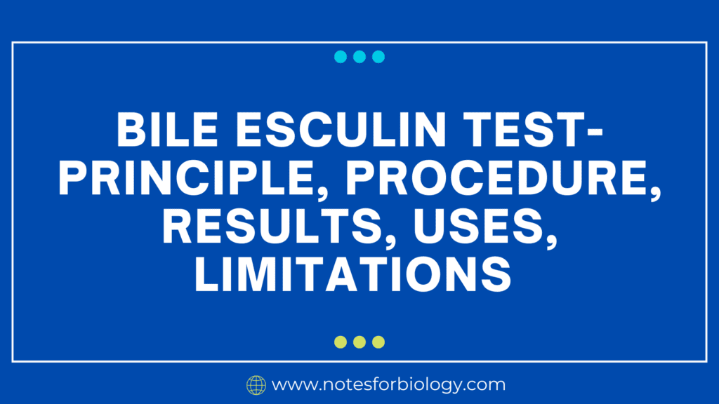 Bile Esculin Test- Principle, procedure, results, uses, limitations