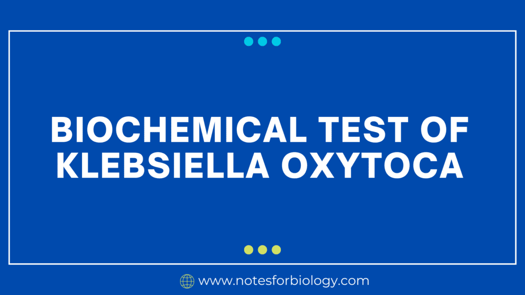 Biochemical Test of Klebsiella oxytoca