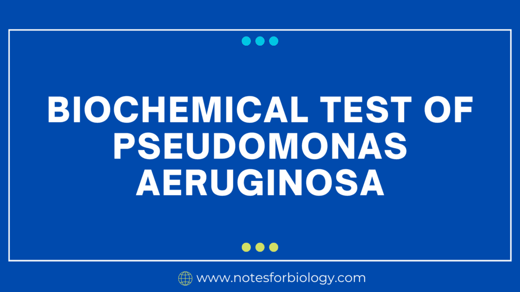 Biochemical Test of Pseudomonas aeruginosa