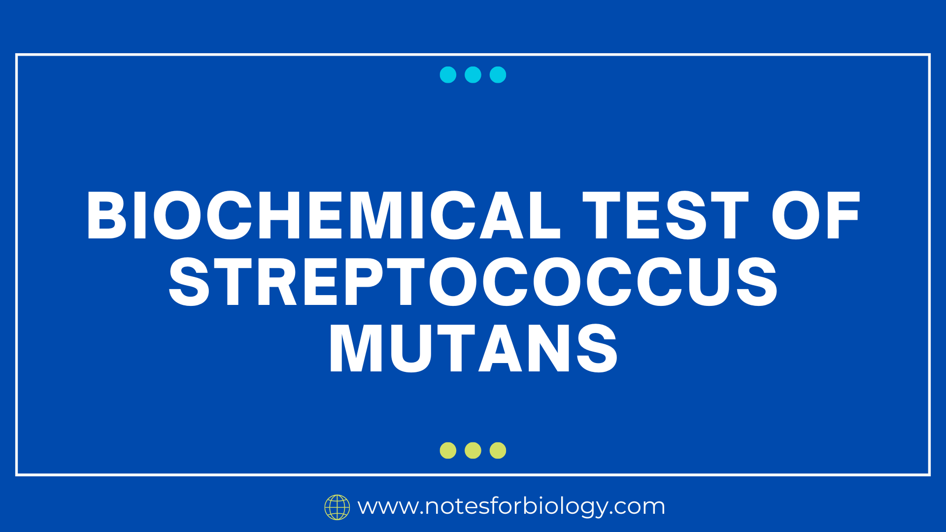 Streptococcus mutans - Biochemical Test