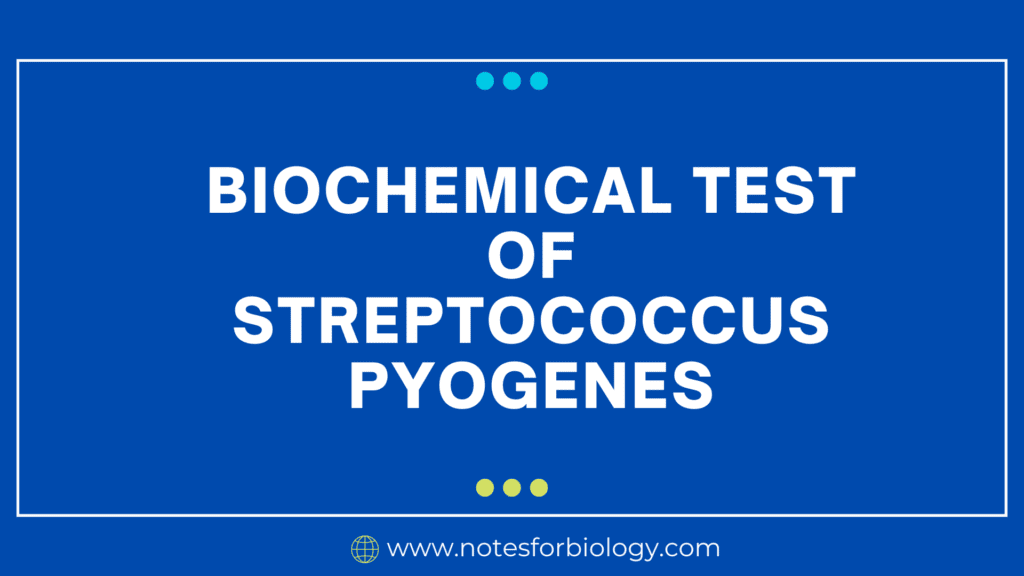 Biochemical Test of Streptococcus pyogenes