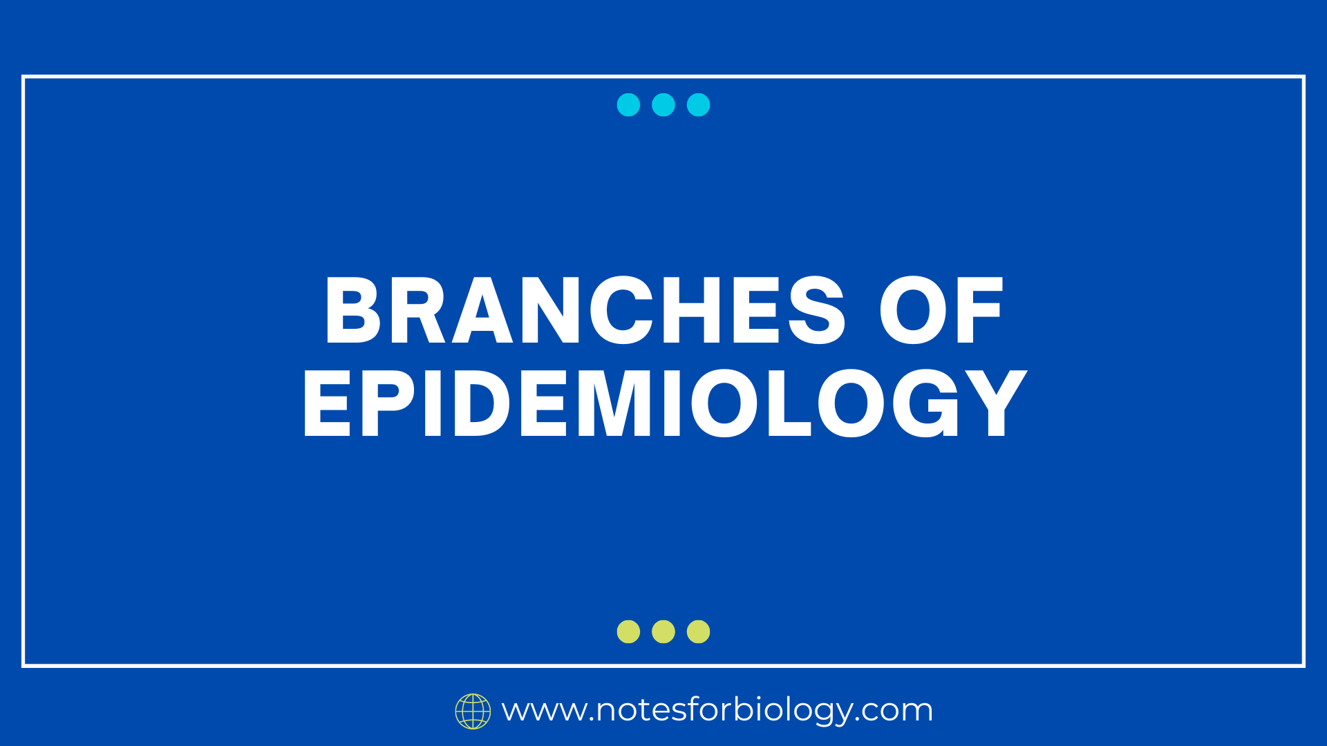 Epidemiology - Branches