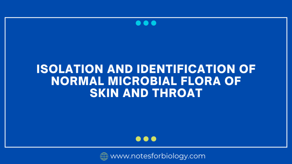 Isolation and Identification of normal microbial flora of skin and throat