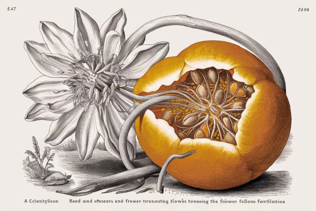 Seed and fruit development begins after fertilization.