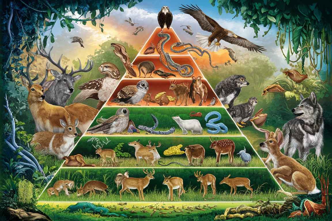 Food chain, food web and ecological pyramids Biology Diagrams