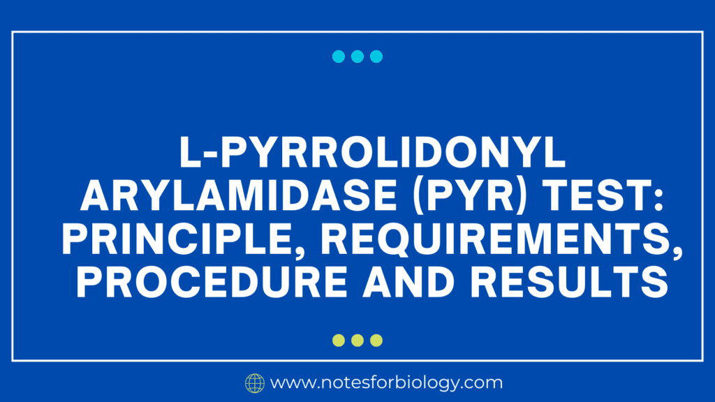 L-Pyrrolidonyl Arylamidase (PYR) test Principle, Requirements, Procedure and Results