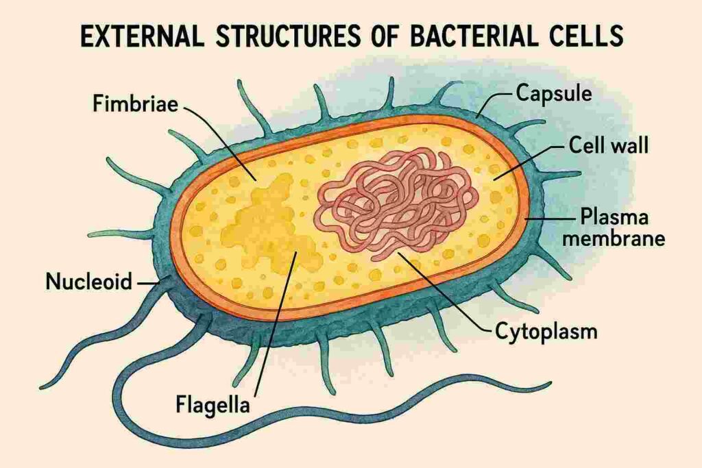 External Structures of Bacterial Cells
